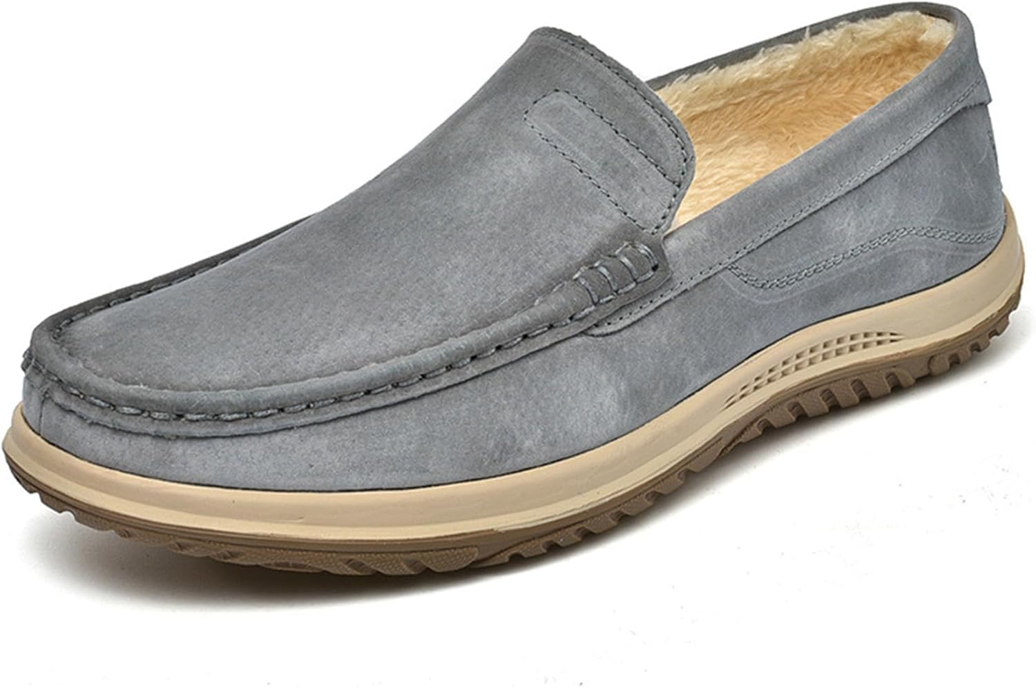 

Мужские замшевые повседневные мокасины RiceelSor, слипоны, удобные, легкие ортопедические, с меховой подкладкой, теплые, обувь для прогулок и на каждый день, серый