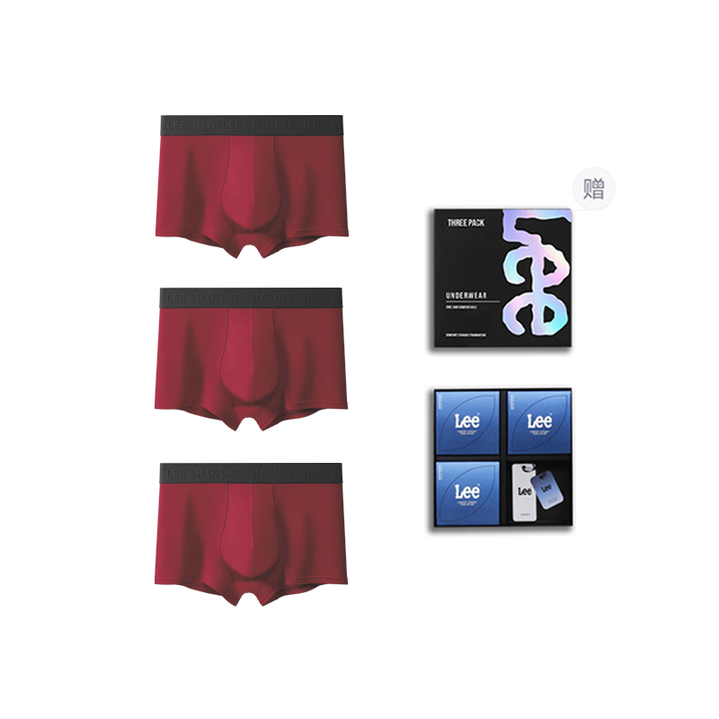 

Подарочный набор мужских трусов боксеров 3 шт Lee, красный