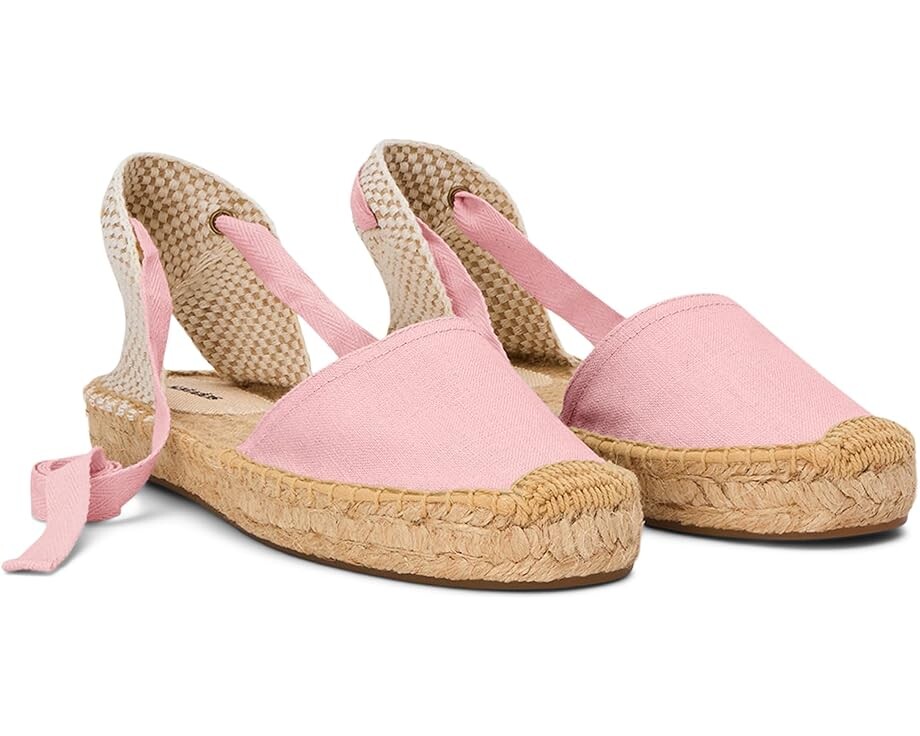 

Туфли на плоской подошве Soludos Lauren Lace Up Espadrille, цвет Quartz Pink