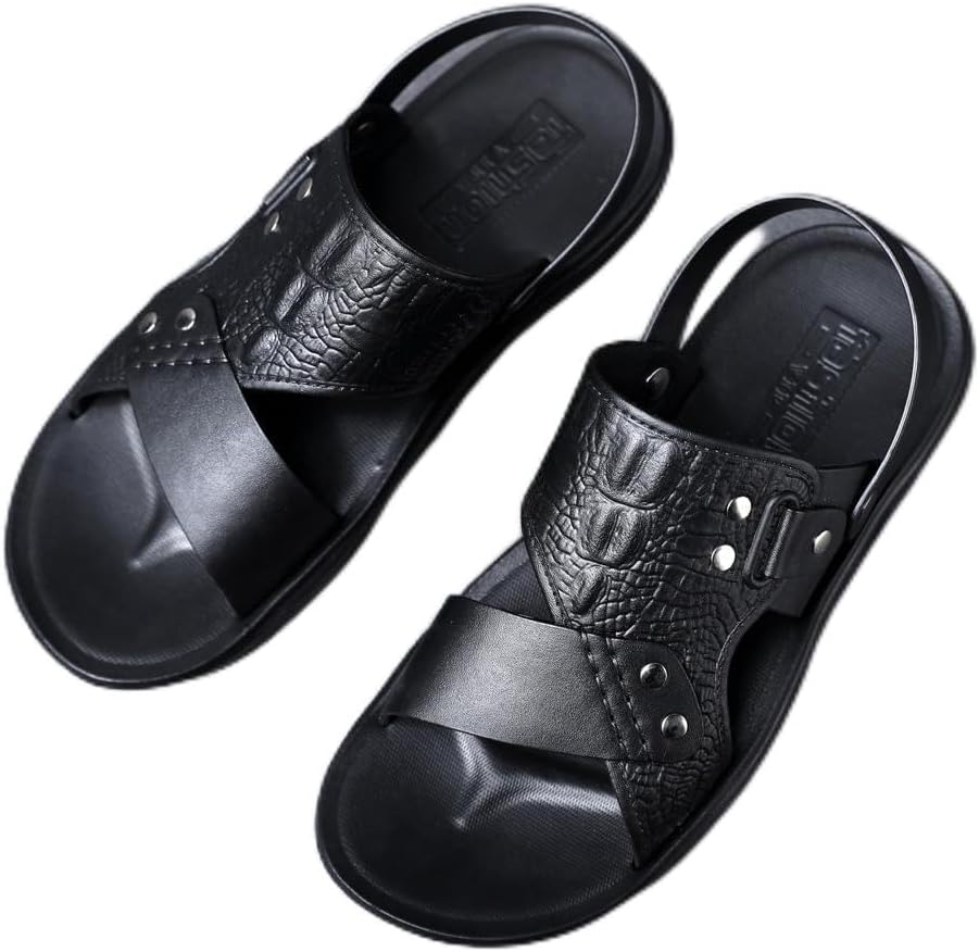 

Мужские сандалии ZHSYWVNW летние, с мягкой подошвой, противоскользящие, пляжные, новые, больших размеров, повседневные, сандалии для носки на улице, черный