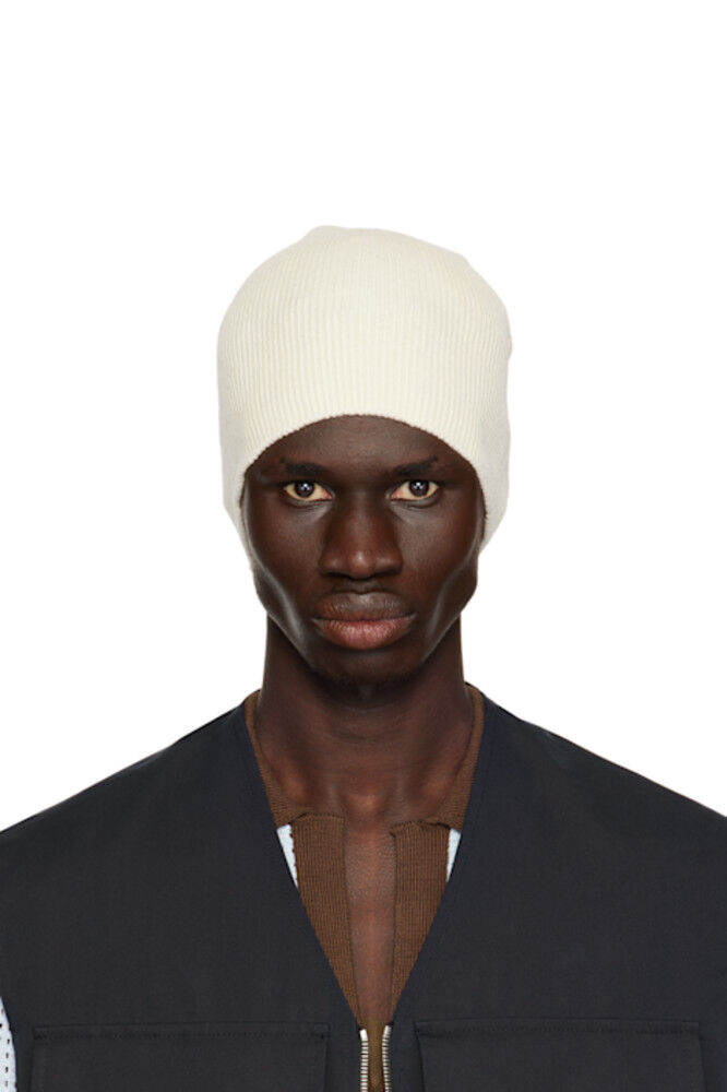 

Шапка-бини в рубчик цвета Off-White Jil Sander