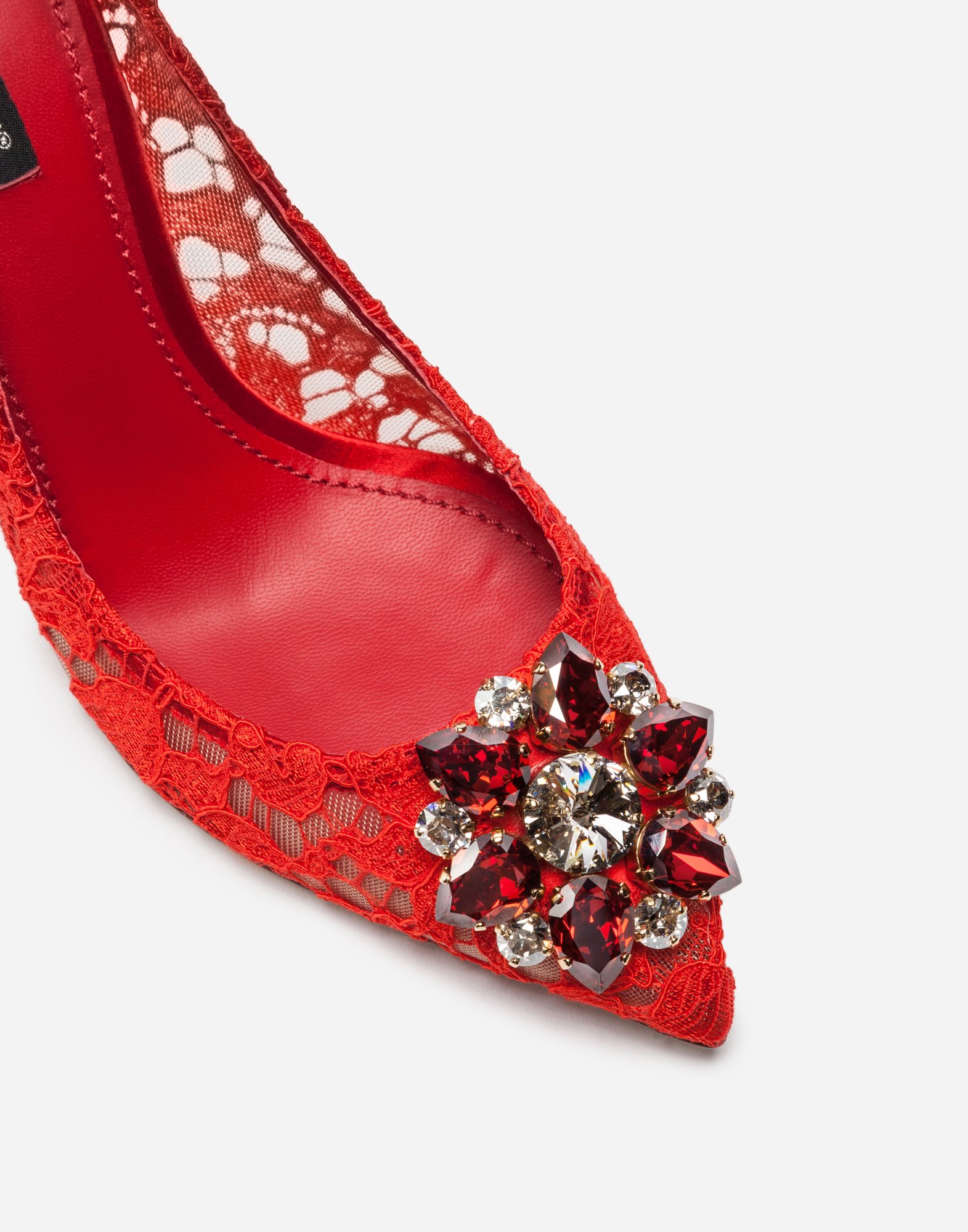 Туфли-лодочки из таорминского кружева с кристаллами Dolce & Gabbana, красный — фото 2