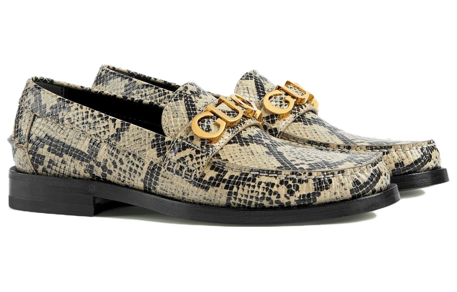 Туфли женские Gucci, бело-серый / черный — фото 2