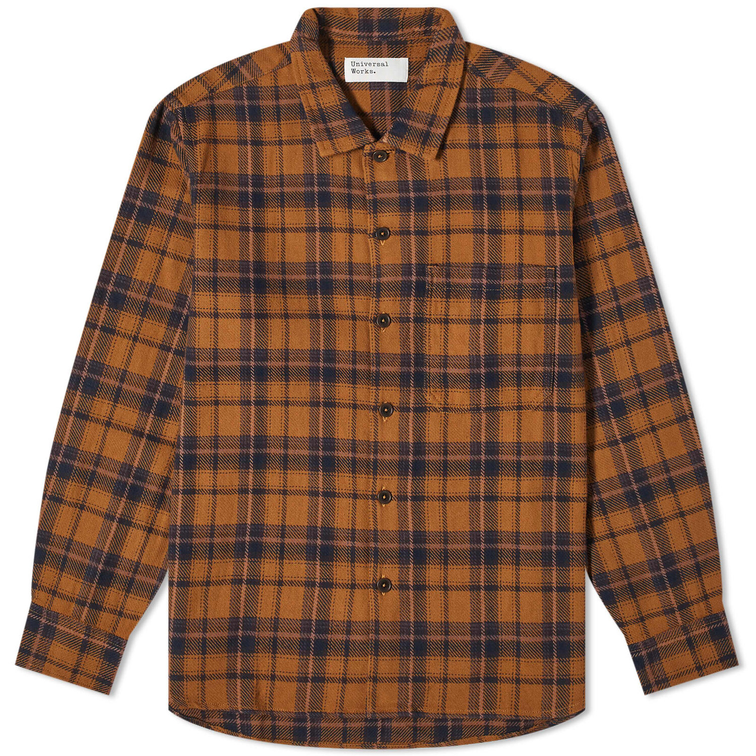 

Рубашка Universal Works Check Op Work Overshirt, цвет Cinnamon