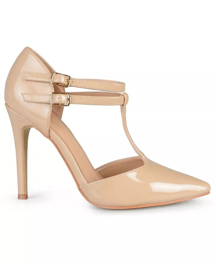 Женские туфли-лодочки Tru T Strap Stiletto Journee Collection, коричневый/бежевый — фото 2