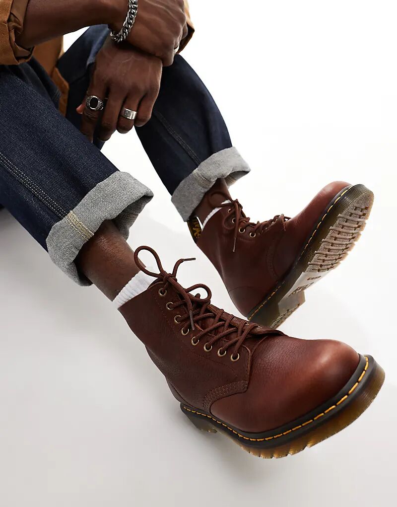 

1460 Pascal ботинки с 8 люверсами из коричневой кожи Dr Martens