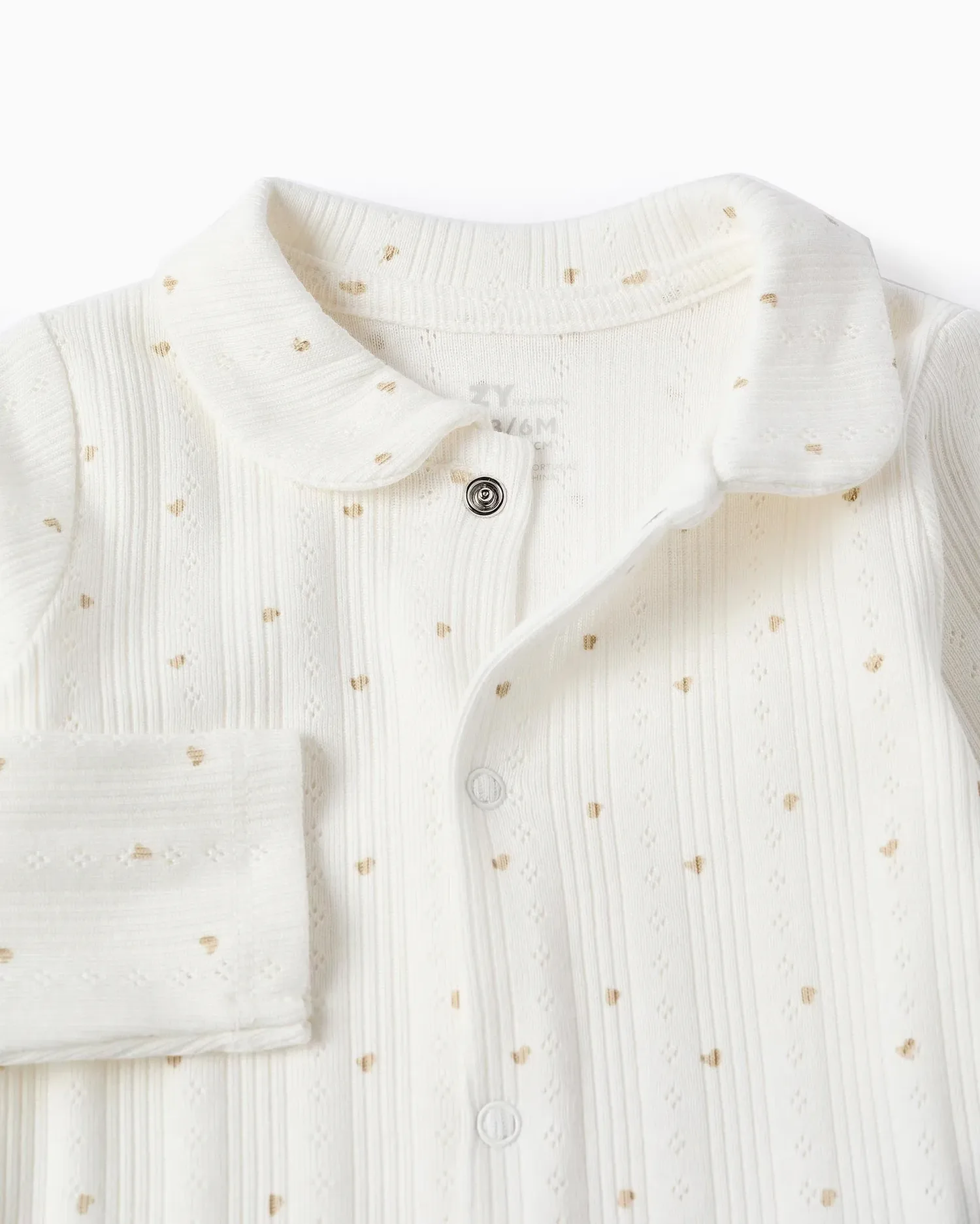 Боди для девочки, 100% хлопок с рисунком в виде сердечек Zippy, белый — фото 2