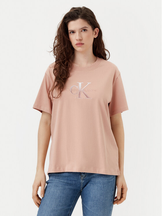 

Футболка свободного кроя Monologo J20J224798 Calvin Klein Jeans, оранжевый