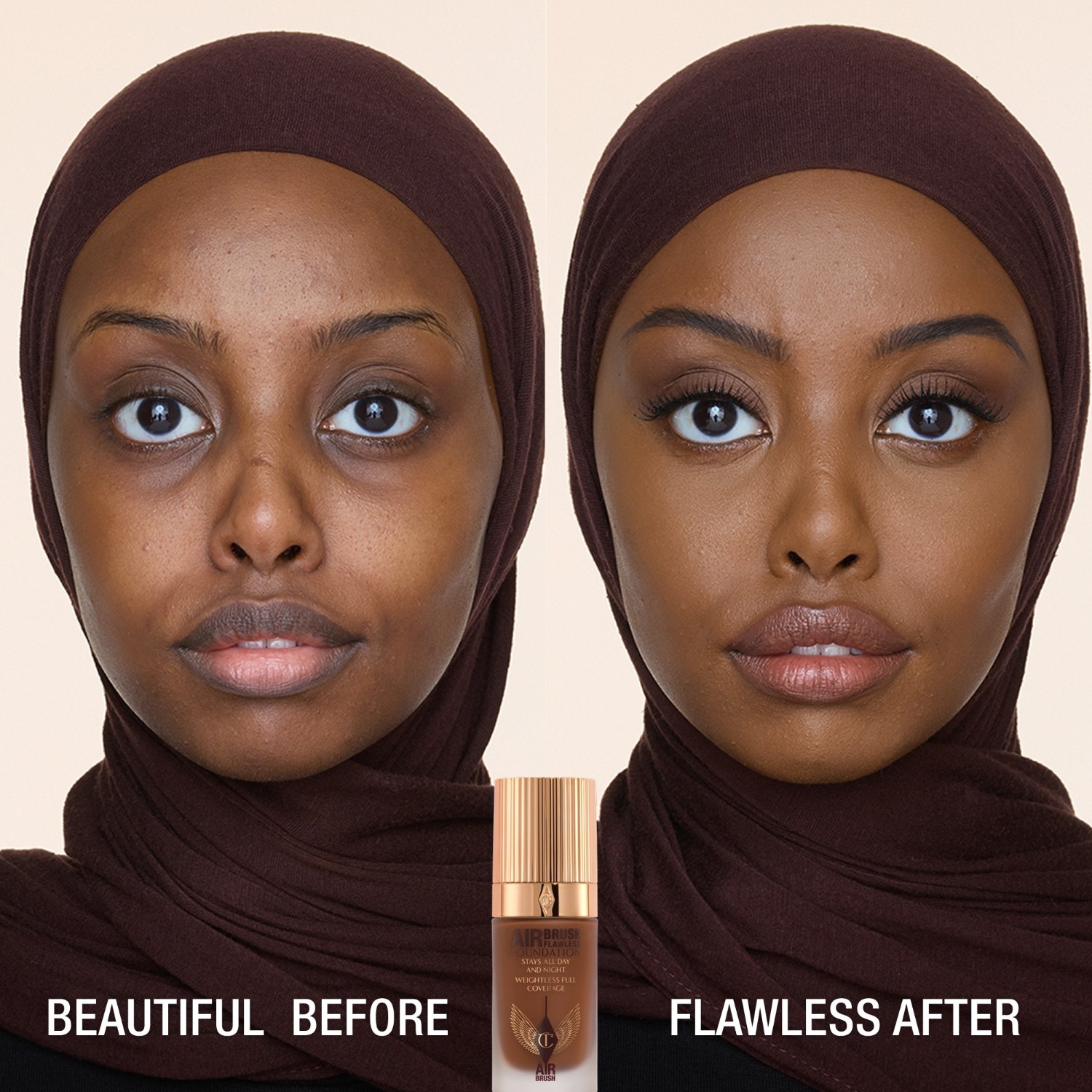 Тональный крем для лица airbrush flawless Charlotte Tilbury, neutral 14, объем 30 мл — фото 2