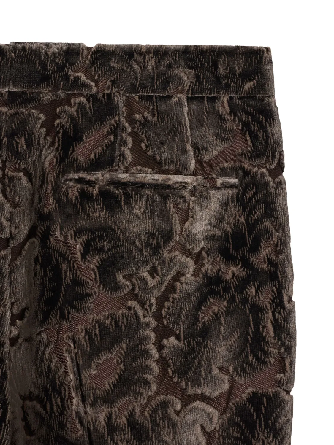 Брюки Burberry укороченные, жаккардовые с узором Flora Fauna, коричневый — фото 2