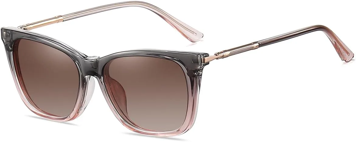 

Женские солнцезащитные очки Tr90 с магнитным креплением, поляризованные, с защитой от УФ-излучения UV400, в форме «кошачьего глаза» weiyuchen, Grey Pink Brown