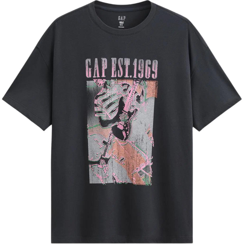 Футболка с круглым вырезом GAP Rose Red — фото 3