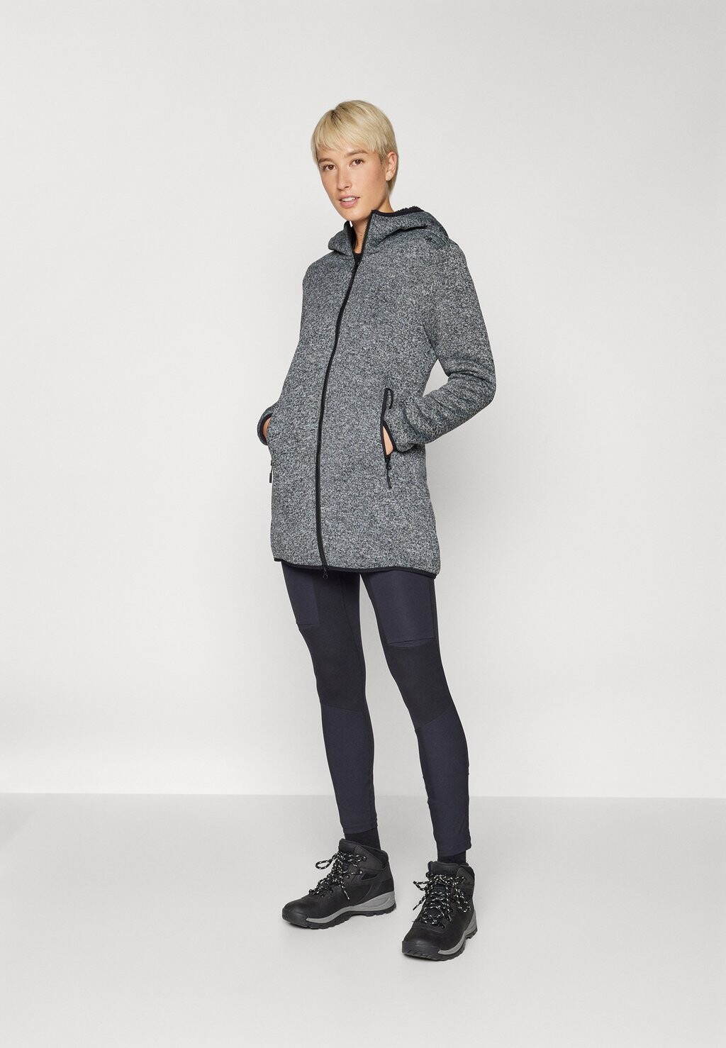 

Флисовая куртка WOMAN PARKA FIX HOOD CMP, антрацит