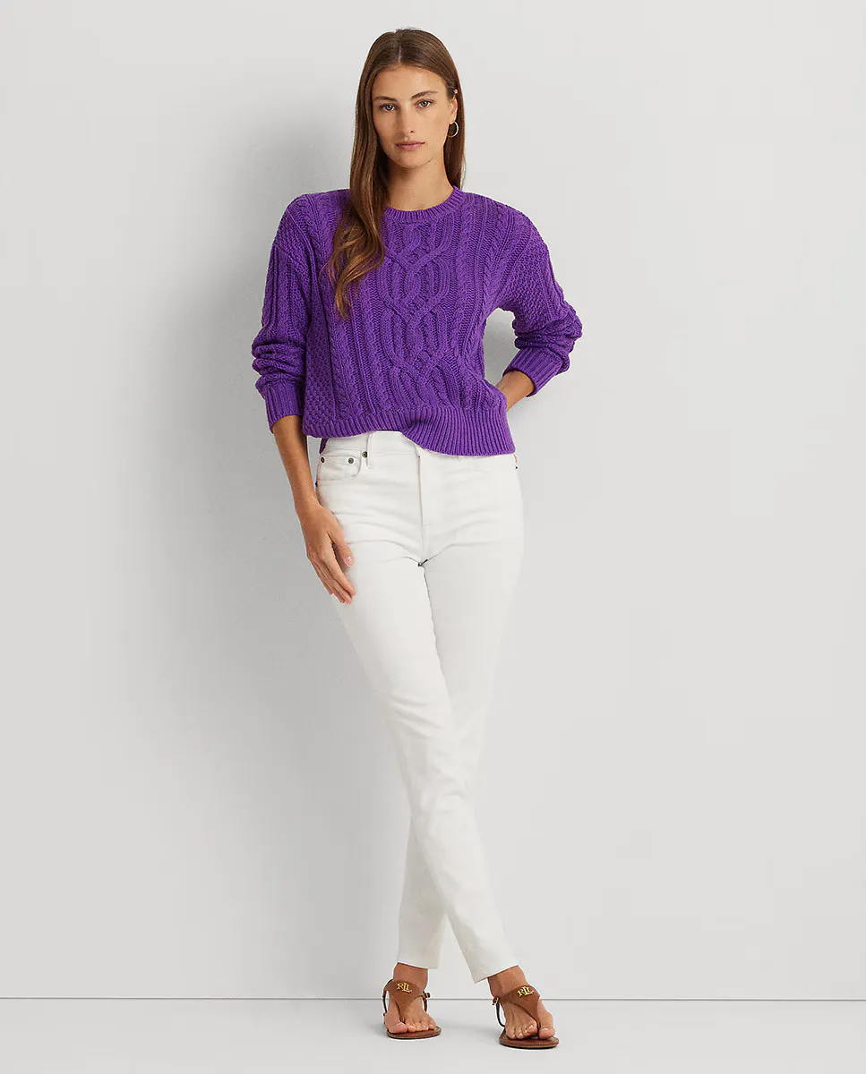 

Женские узкие джинсы из хлопка Lauren Ralph Lauren, белый