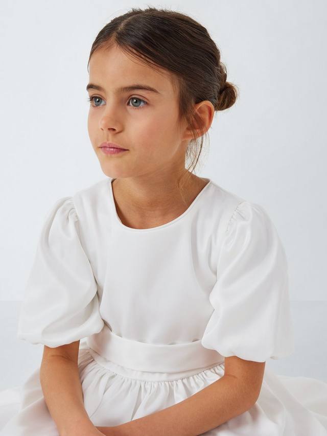 Детское платье для подружки невесты с бантом John Lewis Heirloom Collection, Ivory — фото 3