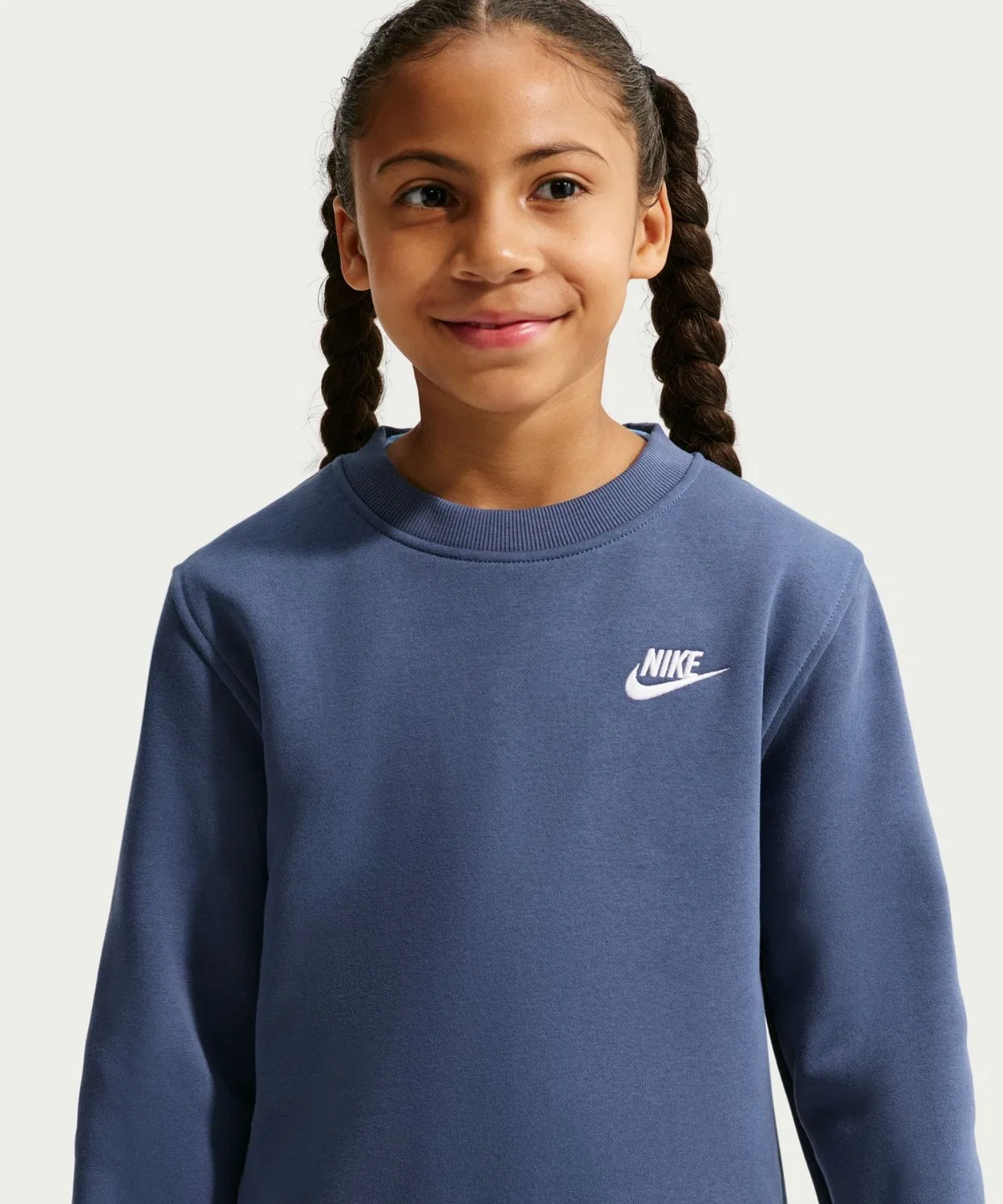 Свитшот детский Nike Club LBR флисовый с логотипом, тёмно-синий