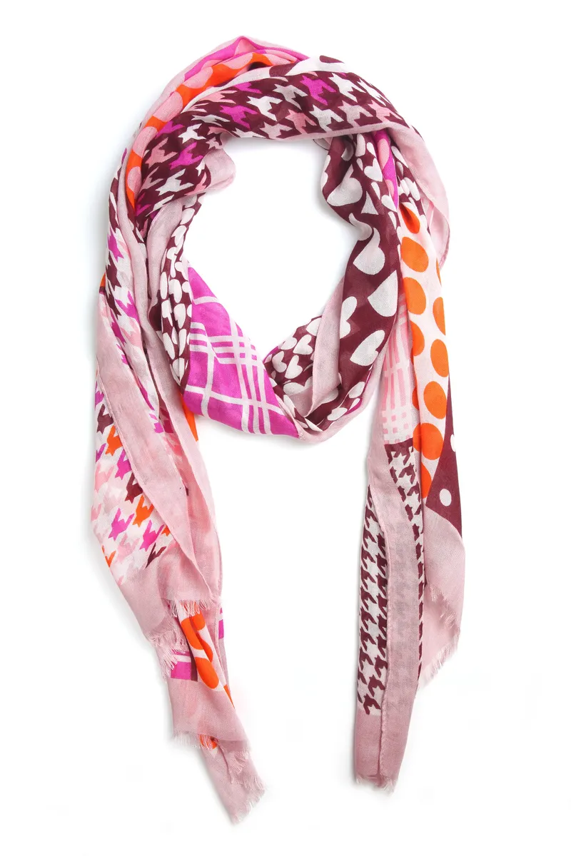 

COLLEZIONE ALESSANDRO модный шарф "Gaby", яркое сочетание цветов и форм, цвет Rose