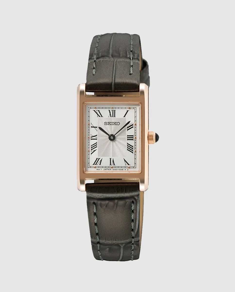 

Женские часы SWR096P1 с кожаным и серым ремешком Seiko, серый