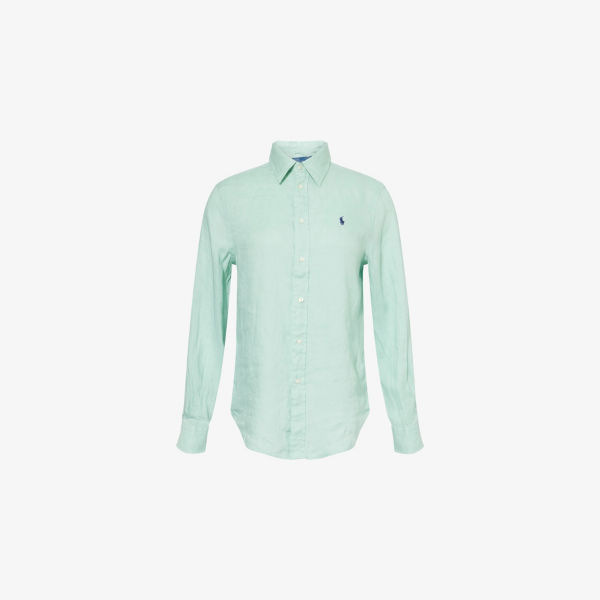 

Рубашка льняная Polo Ralph Lauren с длинным рукавом, мятный