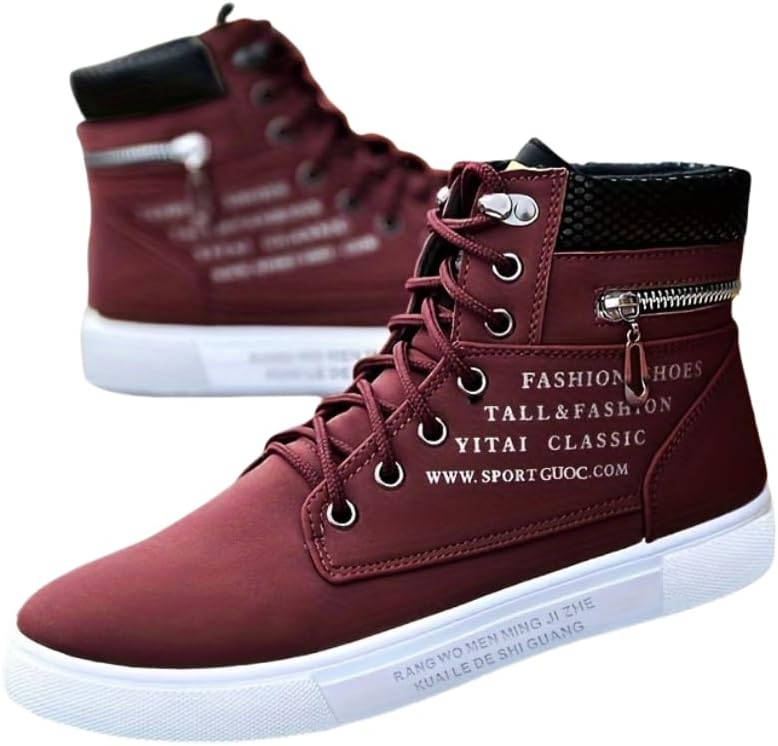 

Мужские замшевые ботинки, мужские кроссовки для скейтборда- удобная резиновая подошва и шнуровка, для разных сезонов и случаев Hhhchpm, бордовый