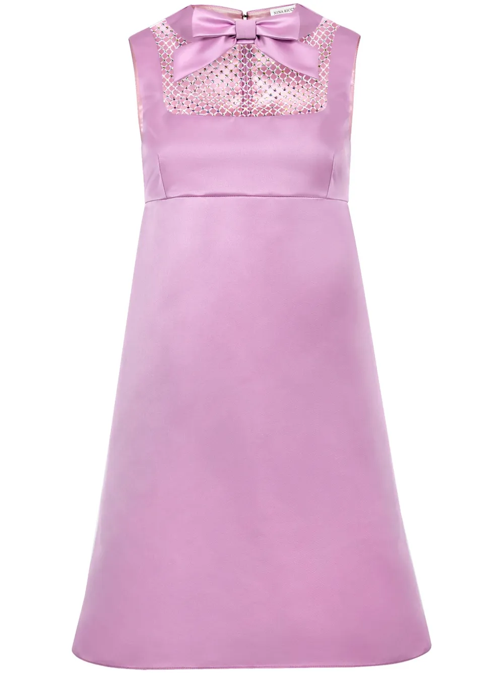 

Атласное платье мини с бантом Nina Ricci, розовый