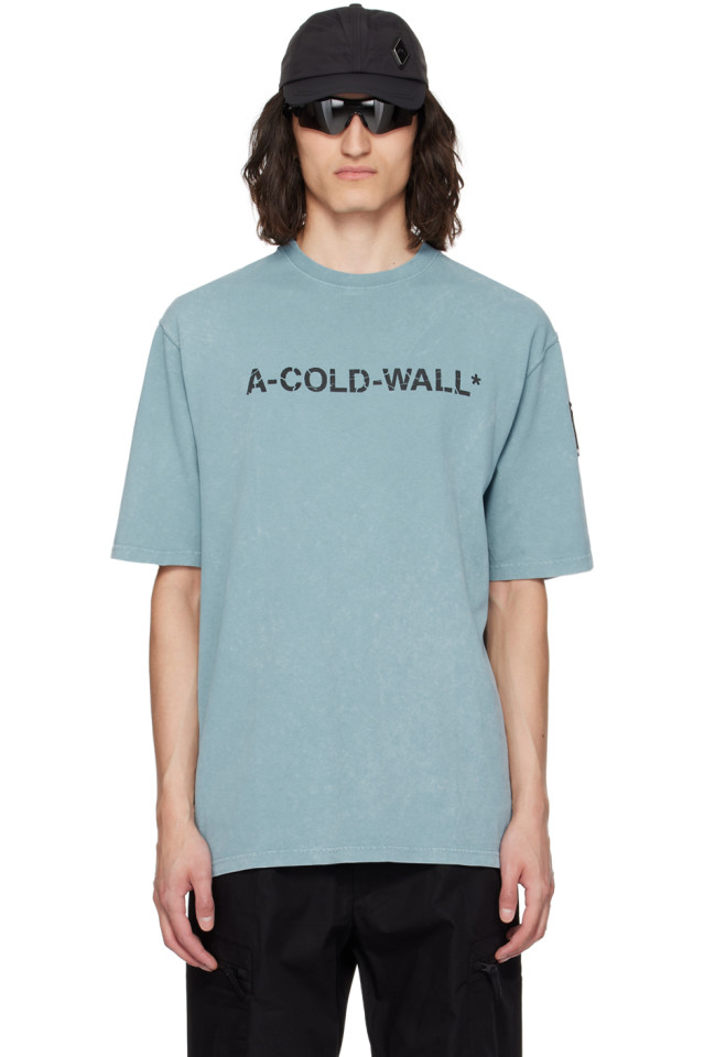 

Футболка с эффектом овердай A-Cold-Wall*, цвет faded teal