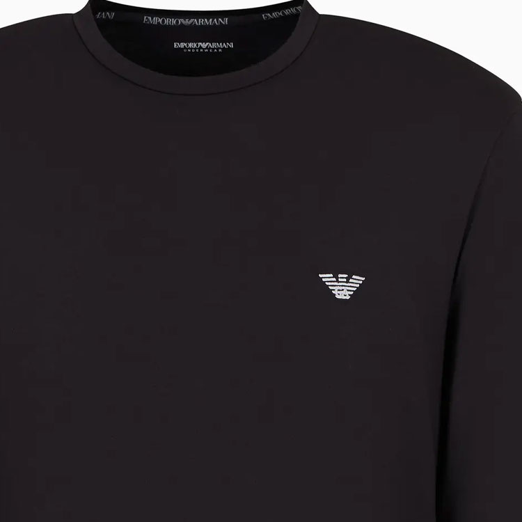 Облегающий топ для отдыха из уютного модала EMPORIO ARMANI, черный — фото 4