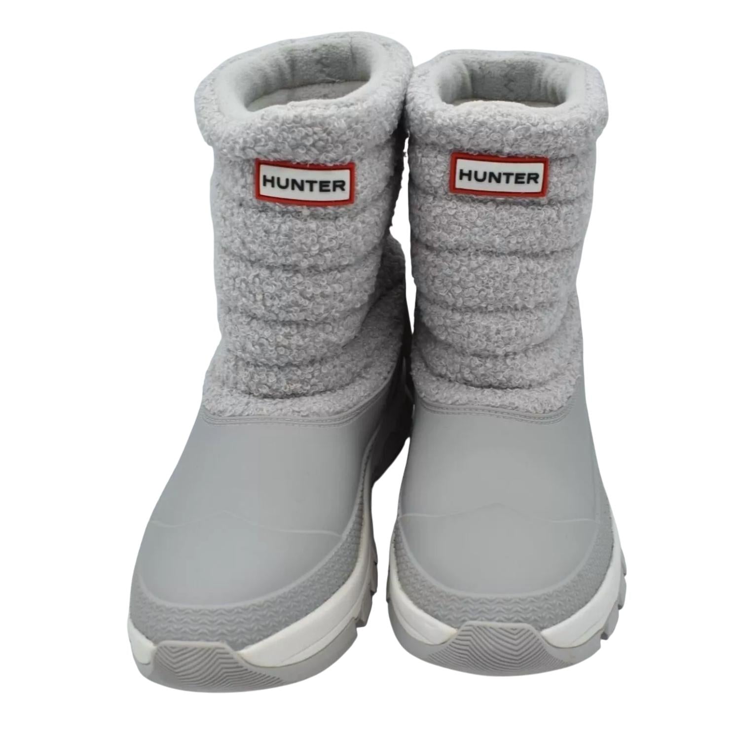 Женские зимние ботинки Sherpa с коротким голенищем в матово-сером цвете Hunter, серый — фото 2