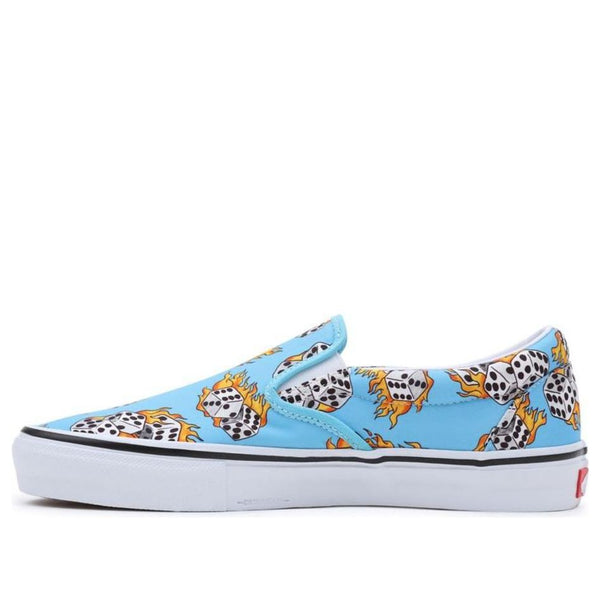 

Кроссовки skate slip-on 'blue flame dice' Vans, синий