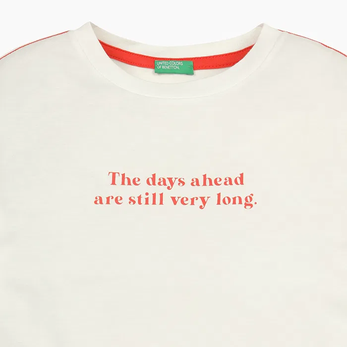 Детская футболка Summer Graphic белая от Benetton Kids — фото 3