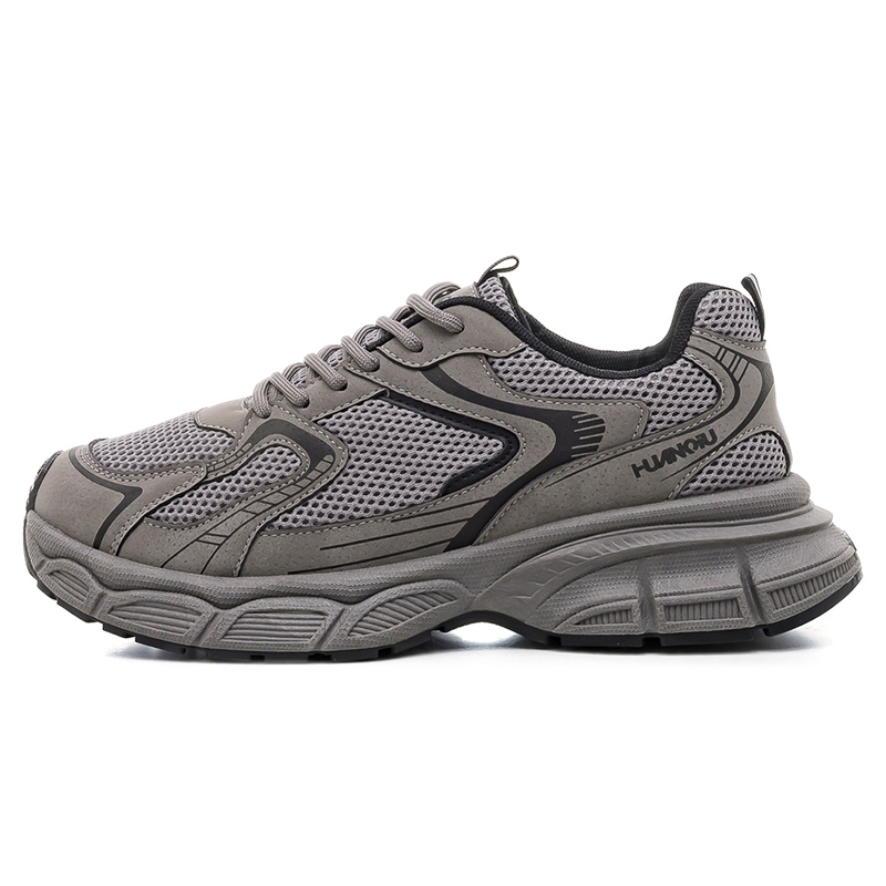 

Мужские кроссовки низкие массивные с увеличенной высотой, устойчивые к истиранию и скольжению HUANQIU, серый