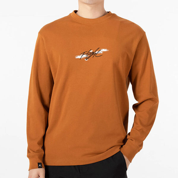 Толстовка Men's Air Jordan SS22 Loog Printing Long Sleeves Round Neck Khaki, хаки — фото 2