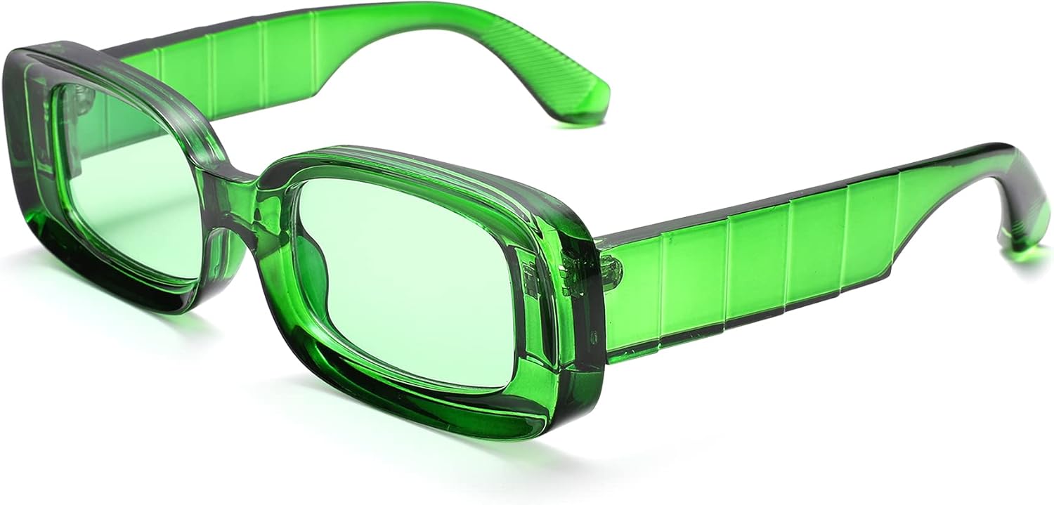 

Ретро-солнцезащитные очки квадратной формы для женщин и мужчин, модные большие солнцезащитные очки с защитой от УФ-излучения UV400 и антибликовым покрытием Thryvox, Green