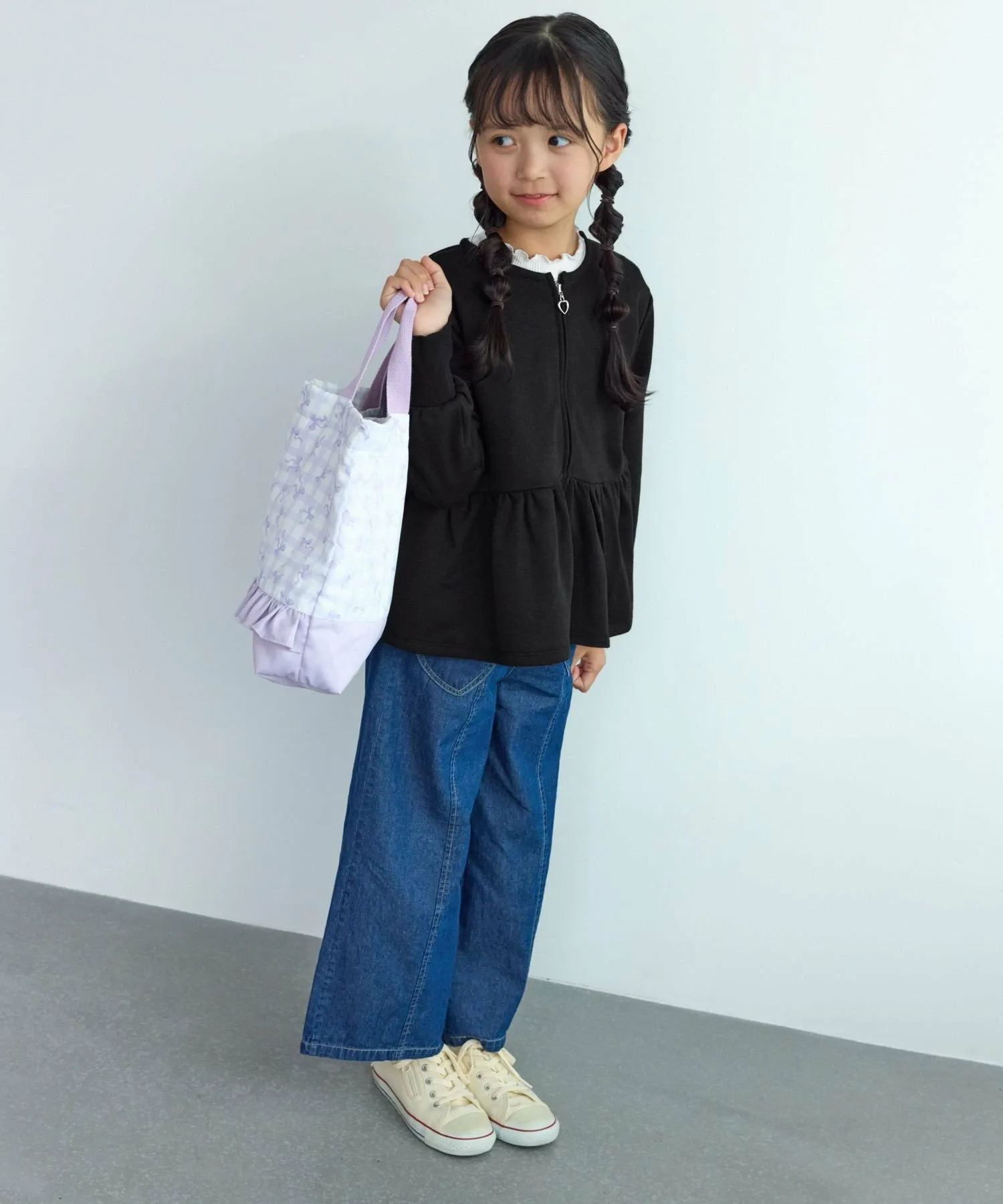 Кардиган на молнии из флиса с баской и блестками ROPE' PICNIC KIDS, Black (01) — фото 3