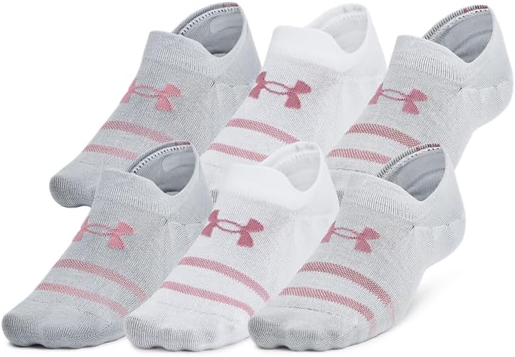 

Носки Under Armour унисекс для взрослых Essential Ultra Low Tab Socks (6 шт.), (015) Halo Gray/Halo Gray/Pink Elixir