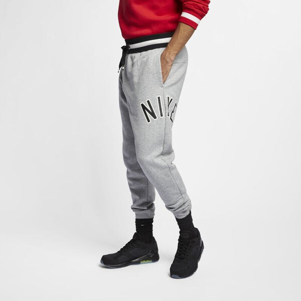 Брюки casual sports slim fit fleece long pants gray Nike, серый — фото 3
