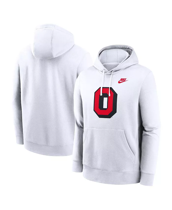 

Мужская белая толстовка с капюшоном Ohio State Buckeyes Legacy Logo Club Fleece Nike