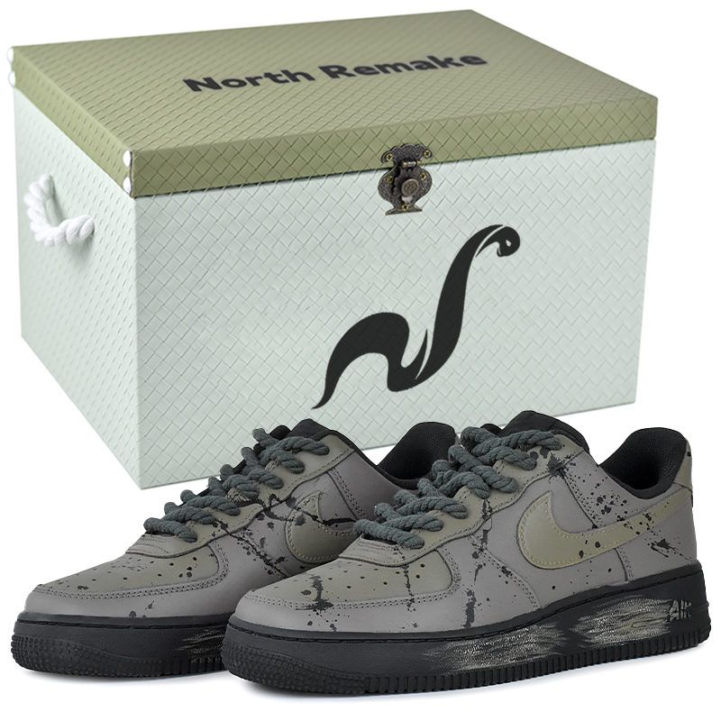 

Кроссовки Nike Air Force 1 Abrasion Resistant Low Top Skateboard Unisex серый - Gray Domain Ink Splatter-Gift Box 2, цвет Gray Domain Ink Splatter-Gift Box 2