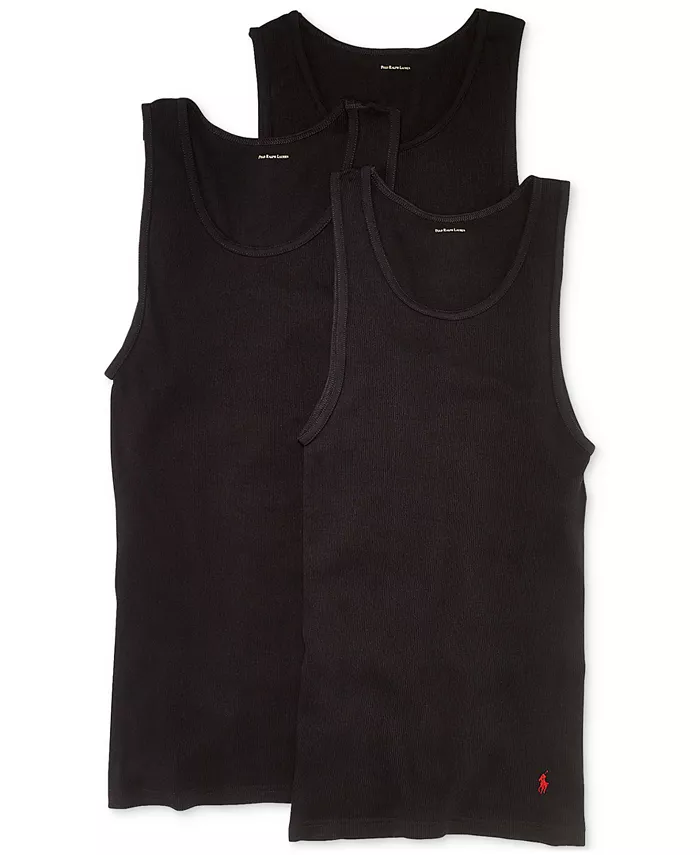 

Мужские майки классического кроя, 3 шт Polo Ralph Lauren, черный