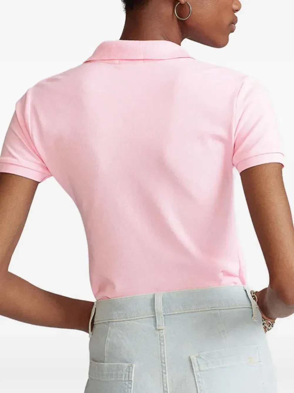 Поло с вышитым логотипом и облегающим кроем POLO RALPH LAUREN, розовый — фото 3