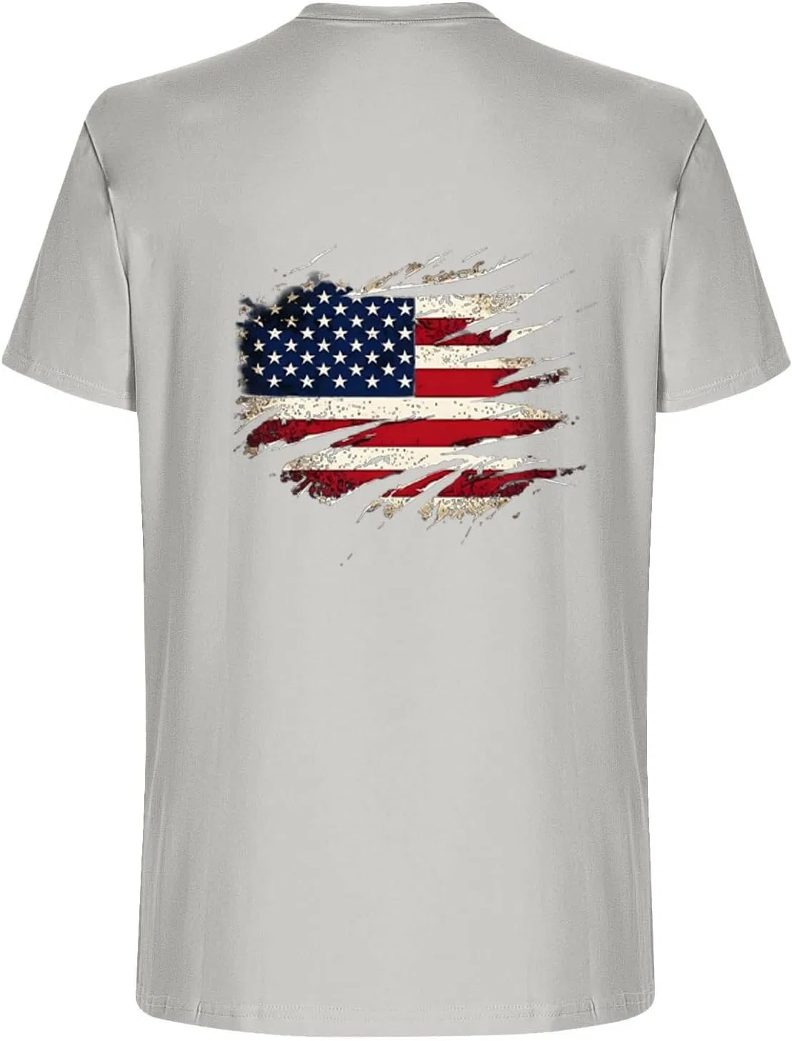 Футболка мужская с принтом USA Flag, Generic, R-582 Gray — фото 4