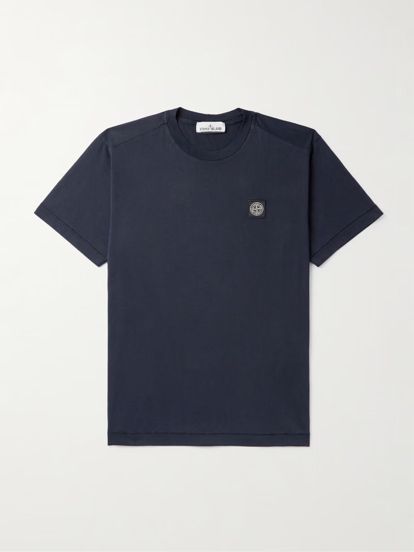 

Футболка из хлопкового джерси с логотипом STONE ISLAND, темно-синий