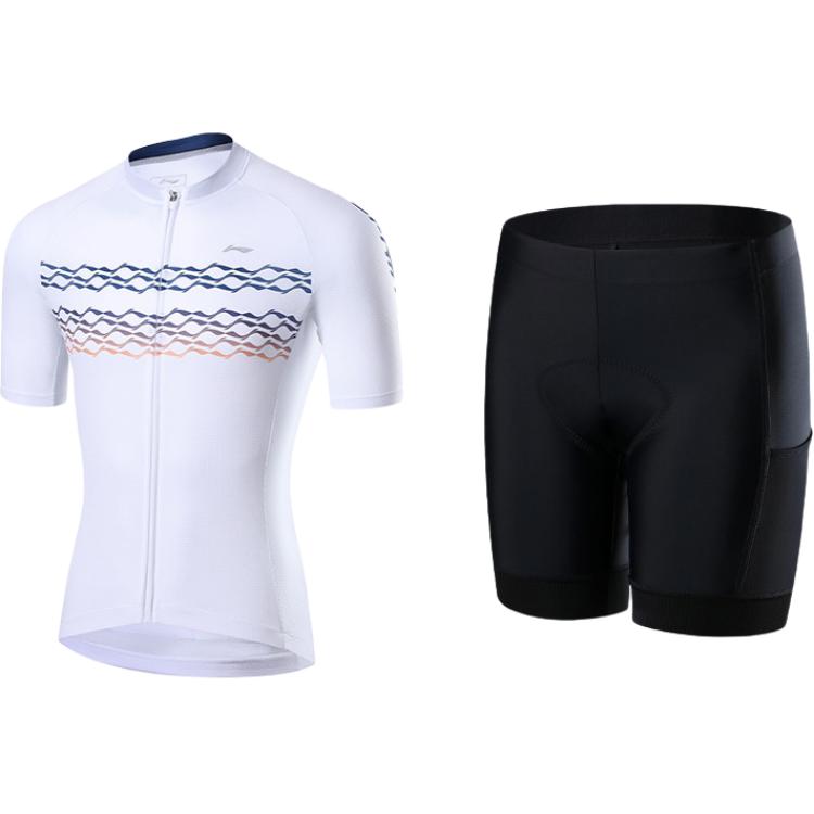 

Мужская велосипедная одежда с коротким рукавом, дышащая, легкая, с высокой упругостью LINING, белый