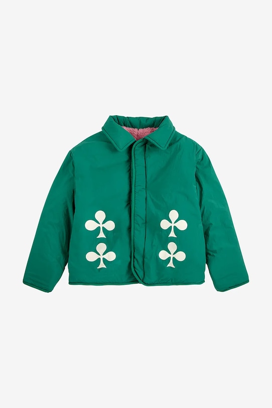 Детская двусторонняя куртка Clover Bobo Choses, зеленый — фото 2