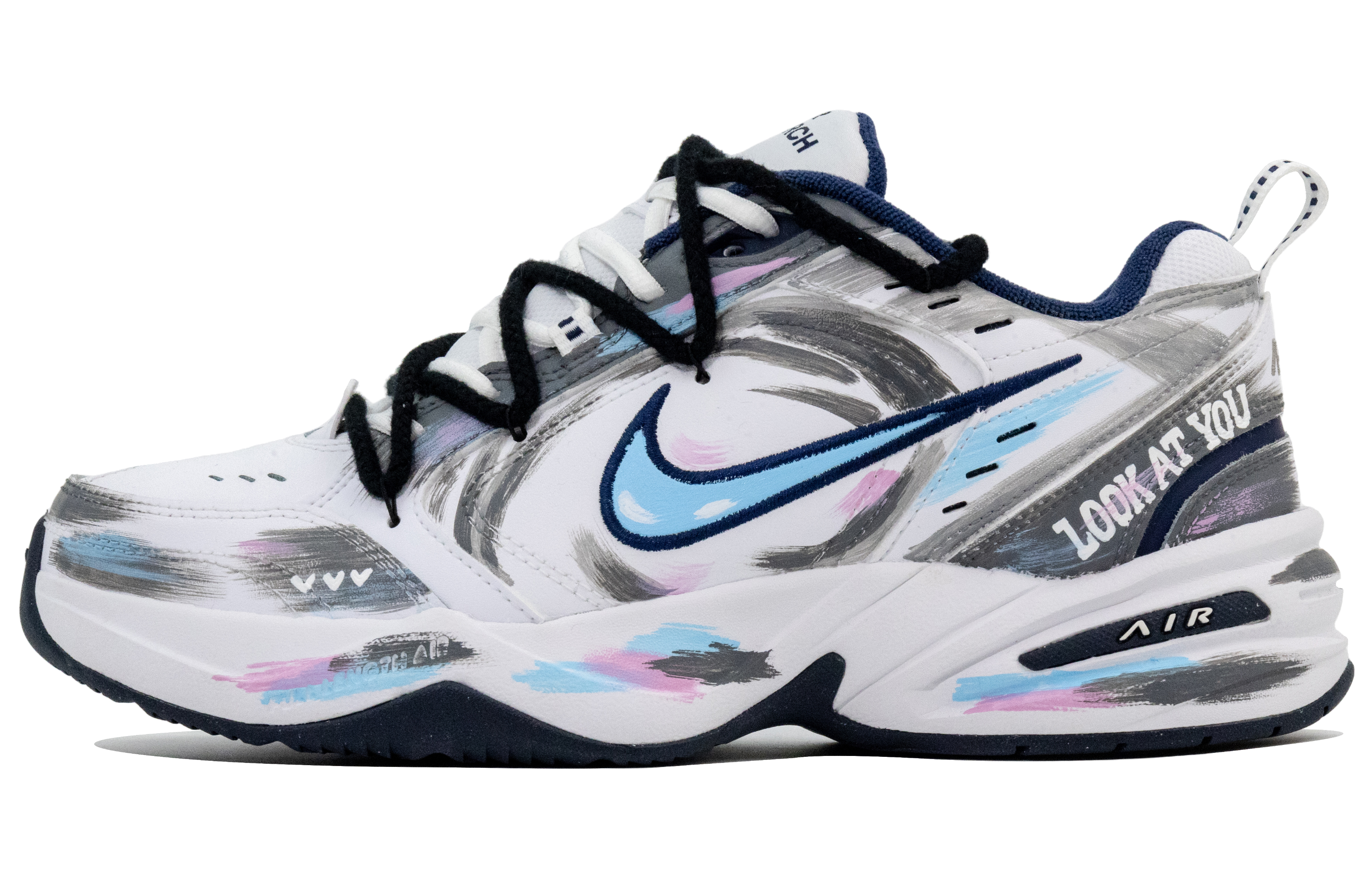 

Nike Кроссовки Air Monarch 4 Low Top Chunky мужские, синие, белые, серые