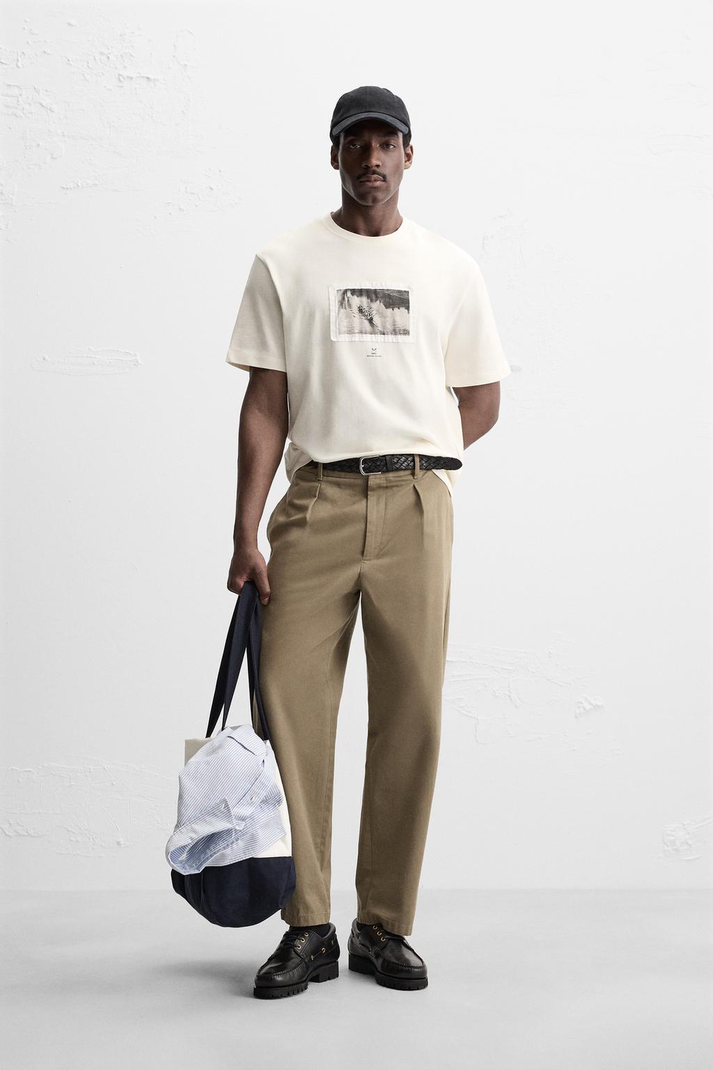 

Футболка с фотографическим принтом cambridge ZARA, устрично-белый