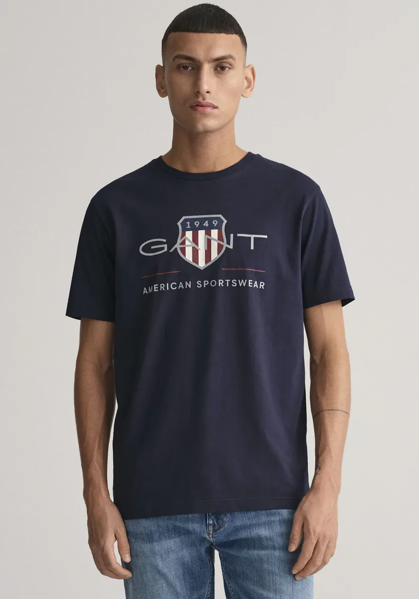 

Футболка Gant "REG ARCHIVE SHIELD SS T-SHIRT", с логотипом на груди, синий