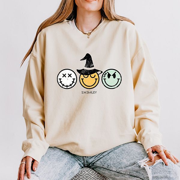

SWSmiley skeleton witchy monster - женский легкий свитшот garment dyed Simply Sage Market, Ivory, Зеленый, SWSmiley skeleton witchy monster - женский легкий свитшот garment dyed Simply Sage Market, Ivory