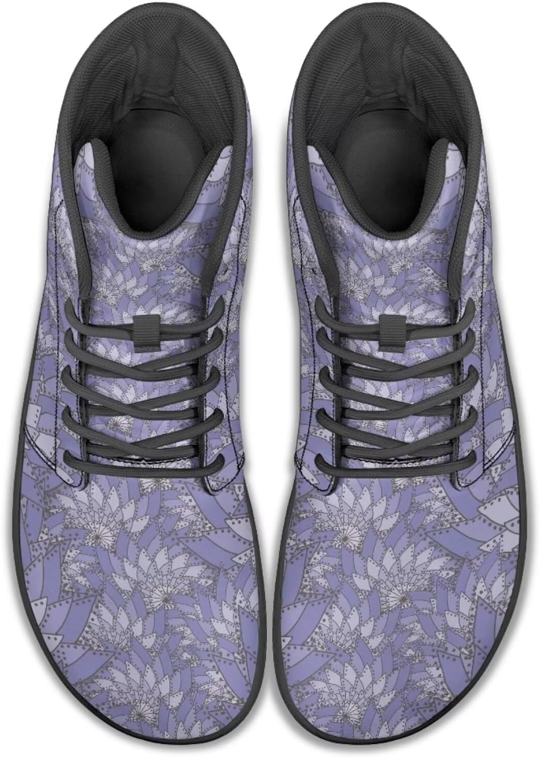 

Высокие кроссовки с мандалой для походов и прогулок, резиновая подошва, минималистичные кроссовки для бега для мужчин, обувь с нулевым перепадом Watdotory, фиолетовый