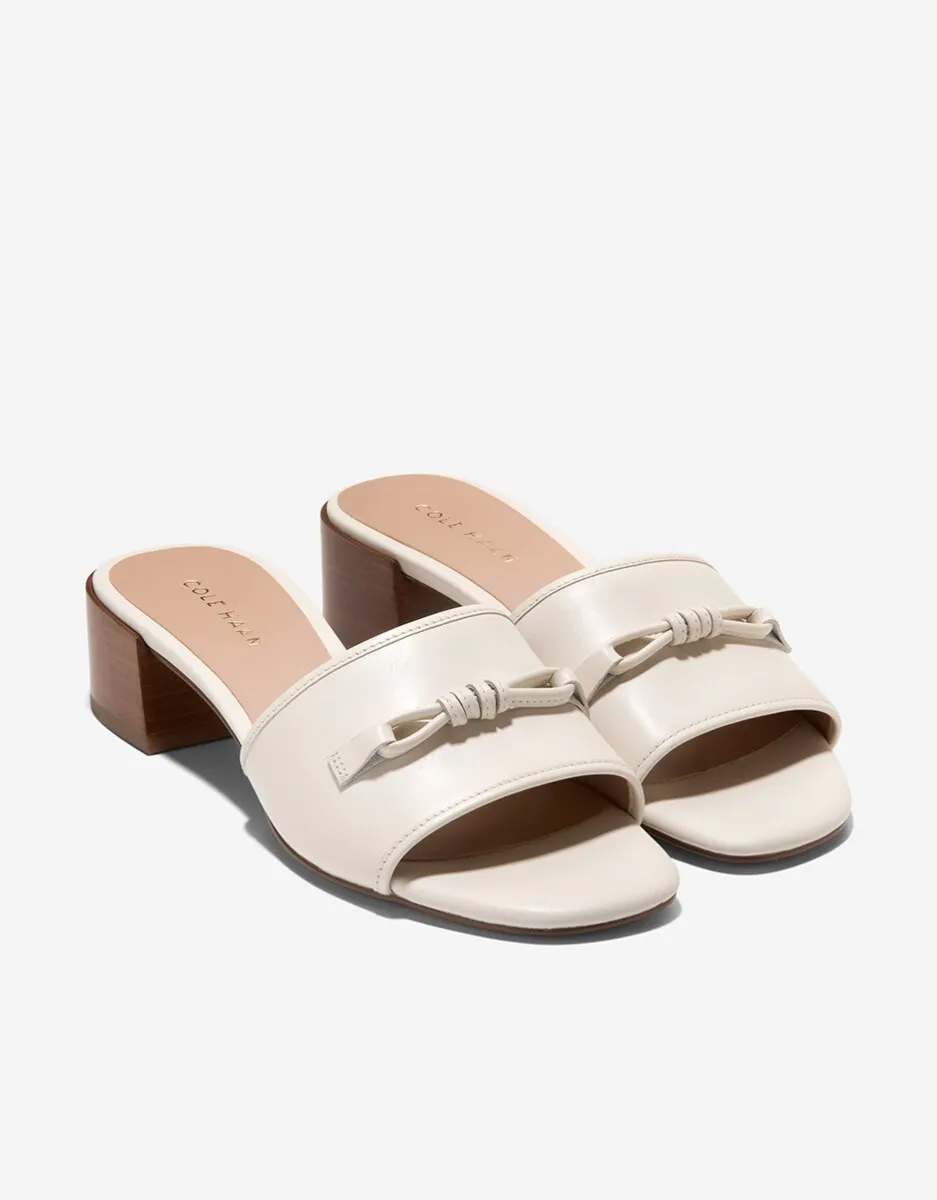 Женские мюли на каблуке из натуральной кожи Cole Haan, бежевый — фото 4